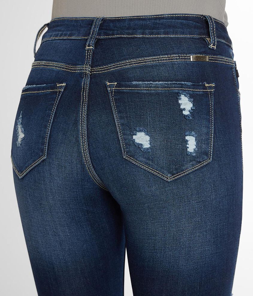 Mid-Rise Ankle Skinny Stretch Cuffed Jean