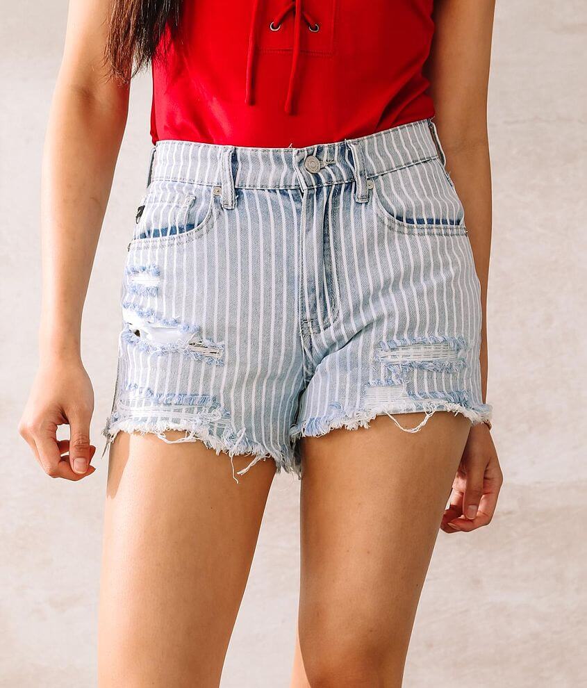 Women's Stripe Mini Shorts High Rise