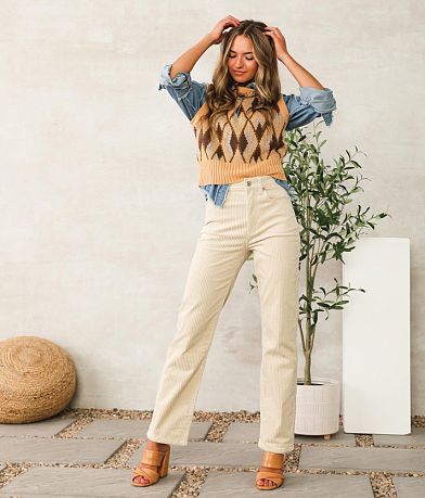 KanCan 90s Straight Stretch Corduroy Pant misc detail 2 view