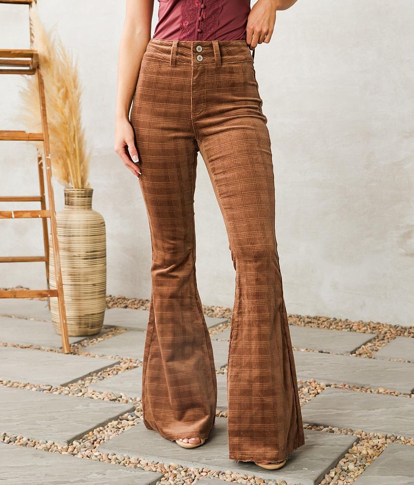 KanCan Ultra High Rise Corduroy Super Flare Pant front view