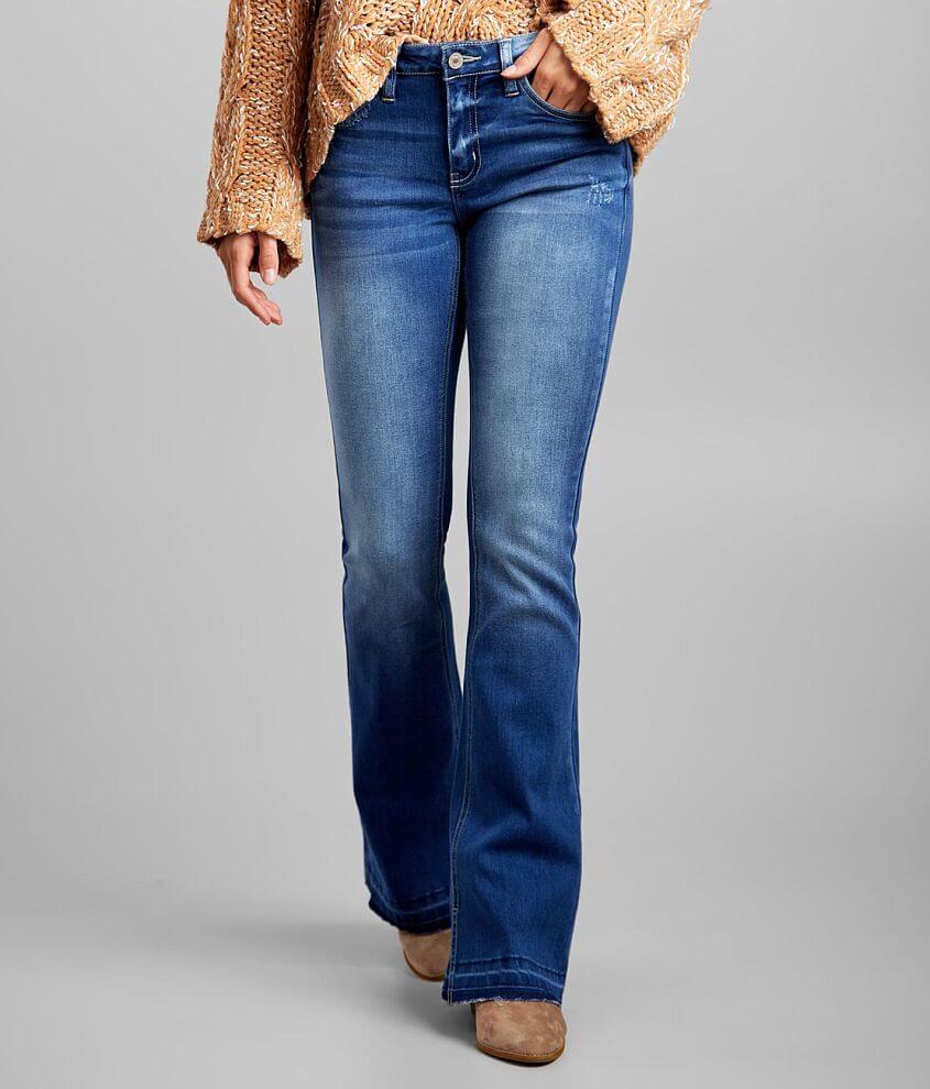 KanCan Mid-Rise Flare Stretch Jean front view
