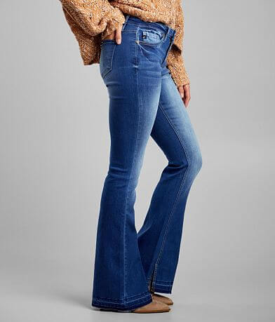 Kyson Mid Rise Floral Flare Kancan Jeans (Medium)