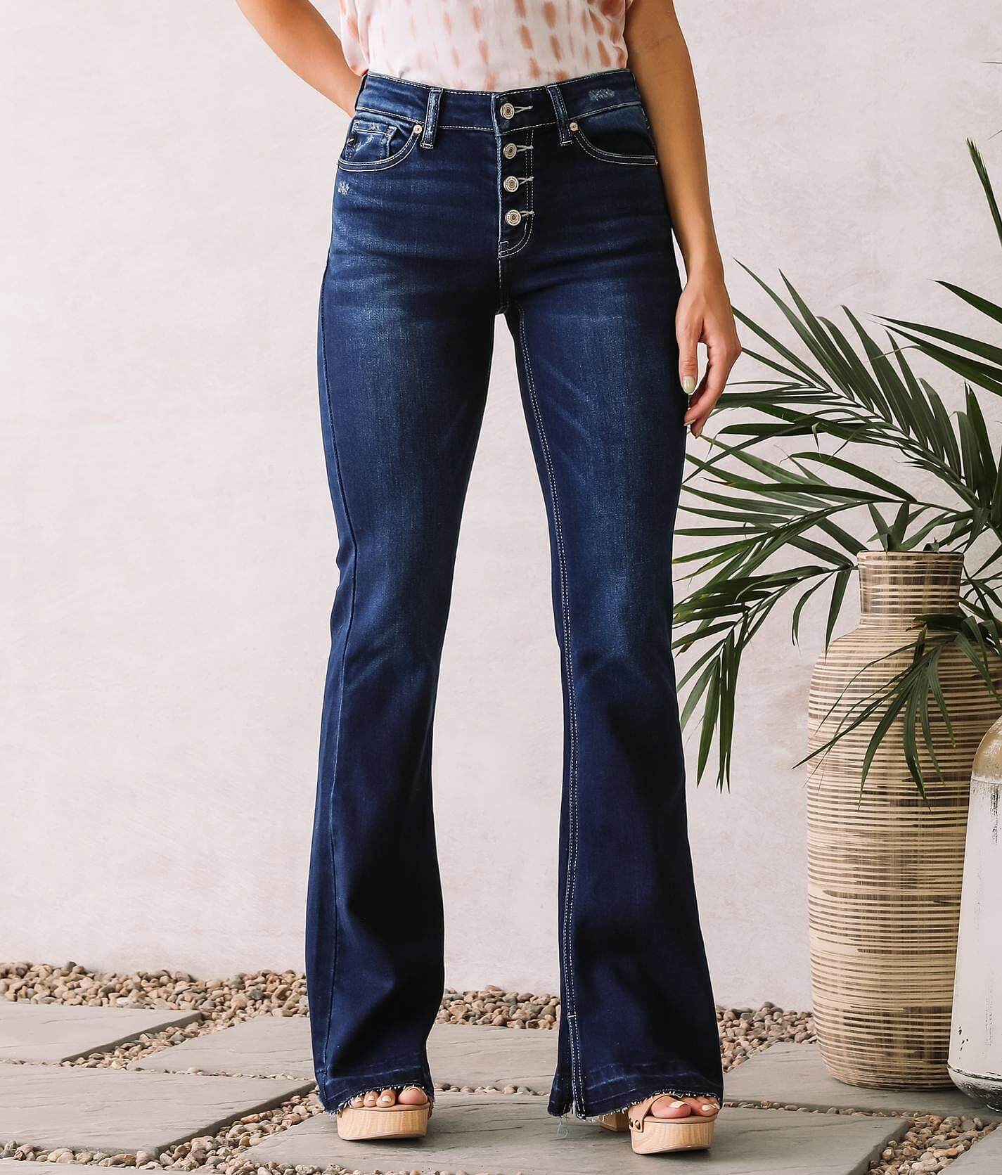 kancan black bell bottom jeans