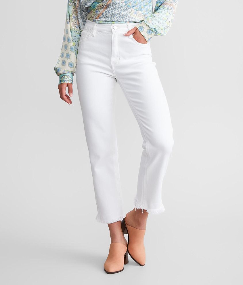 White cropped stretch on sale jeans