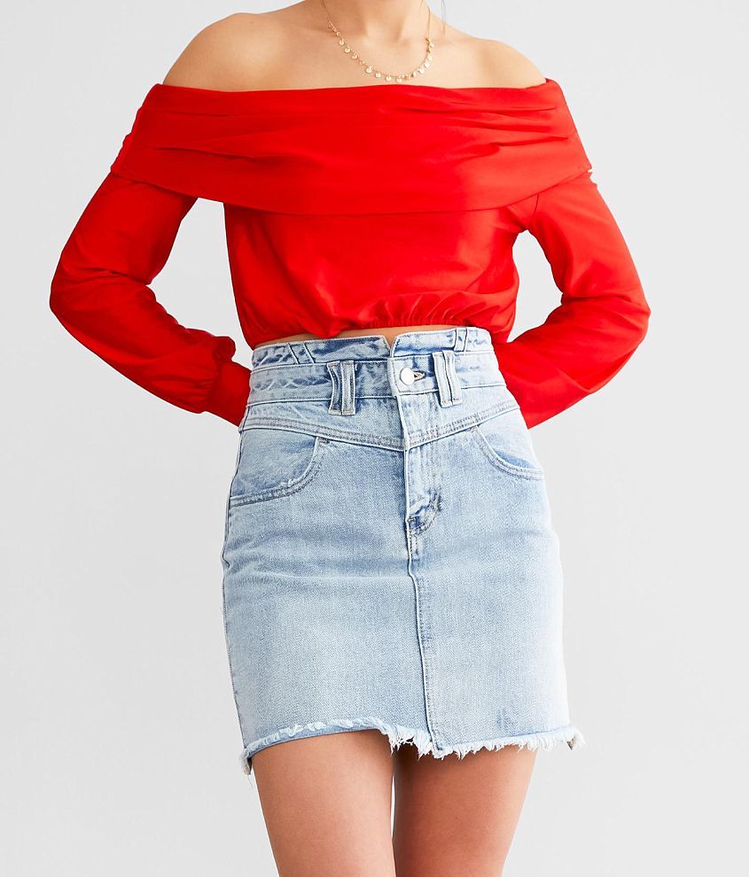 Kancan white shop denim skirt