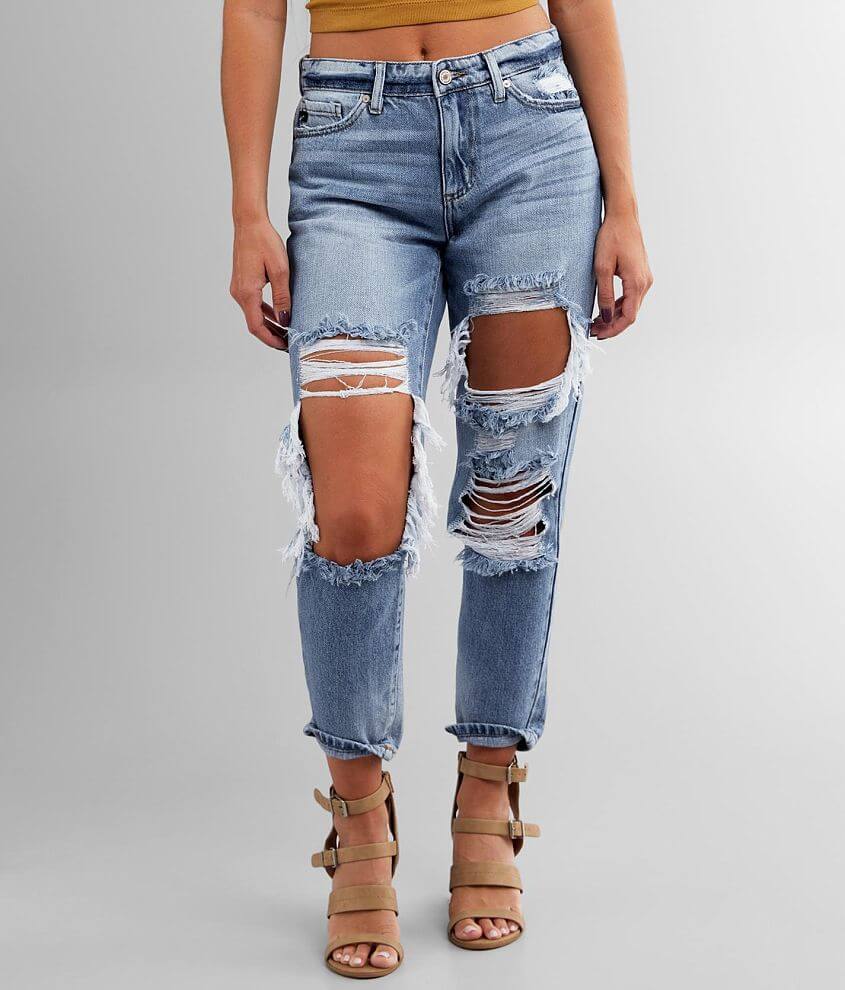 KanCan High Rise Relaxed Taper Jean front view