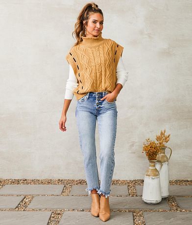 KanCan Signature High Rise Cropped Straight Jean front view