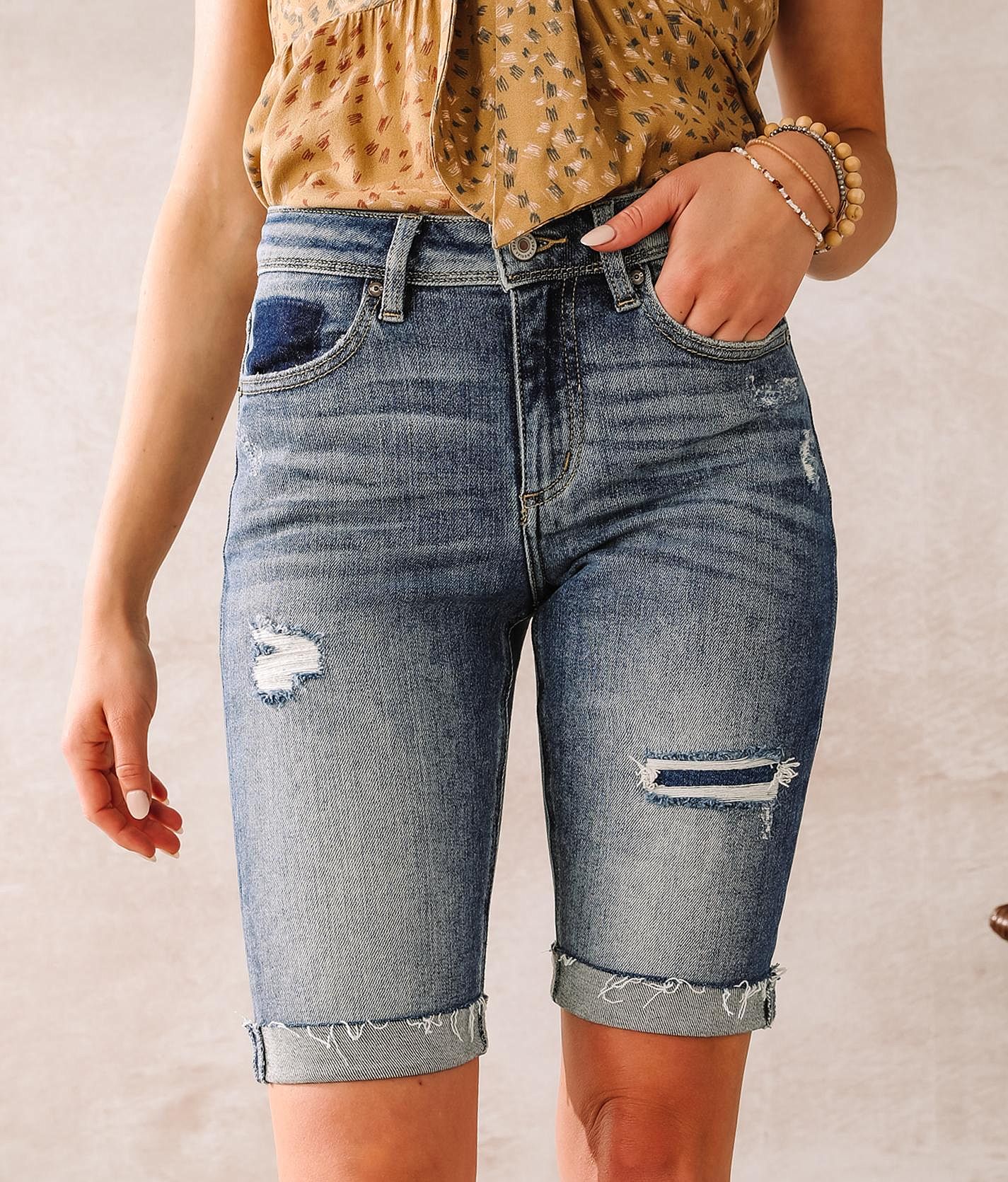 【Anyone more】Buckle Back Point Bermuda Cotton Short PT Bermuda Shorts - New
