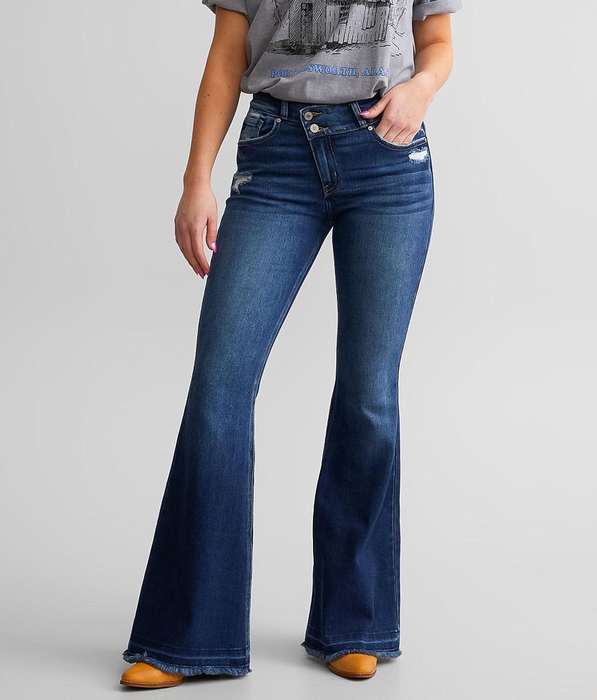 KanCan Mid-Rise Flare Stretch Jean front view