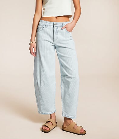 KanCan Signature Horseshoe Striped Stretch Jean front view