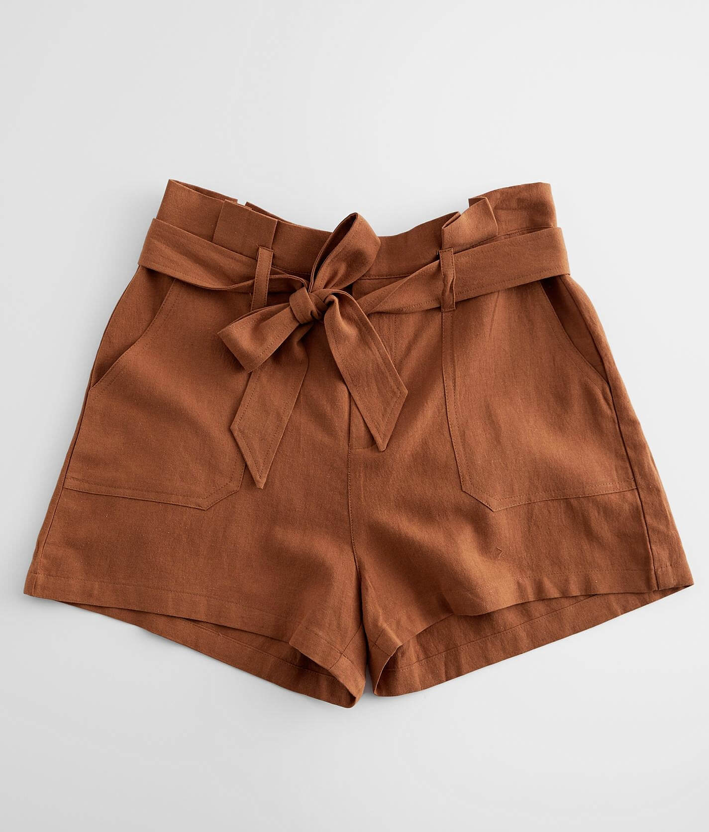 high waisted paperbag shorts