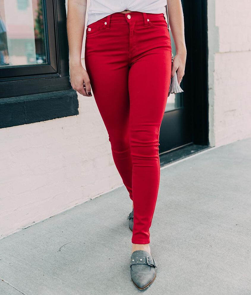 Ladies red skinny hot sale jeans