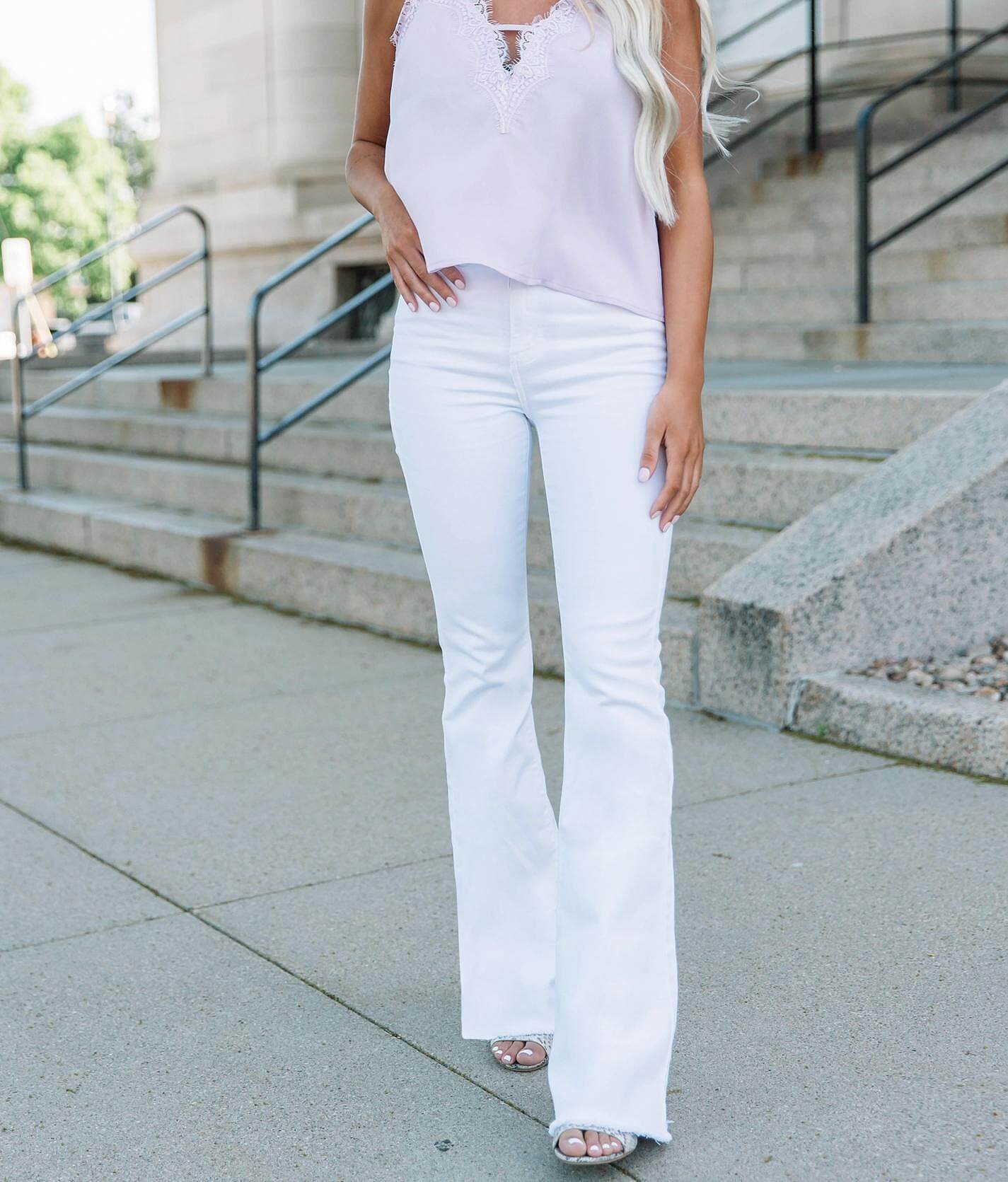 white fit and flare jeans
