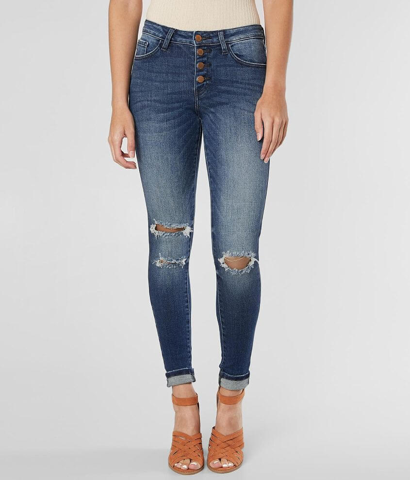 KanCan Signature Mid-Rise Skinny Stretch Jean front view