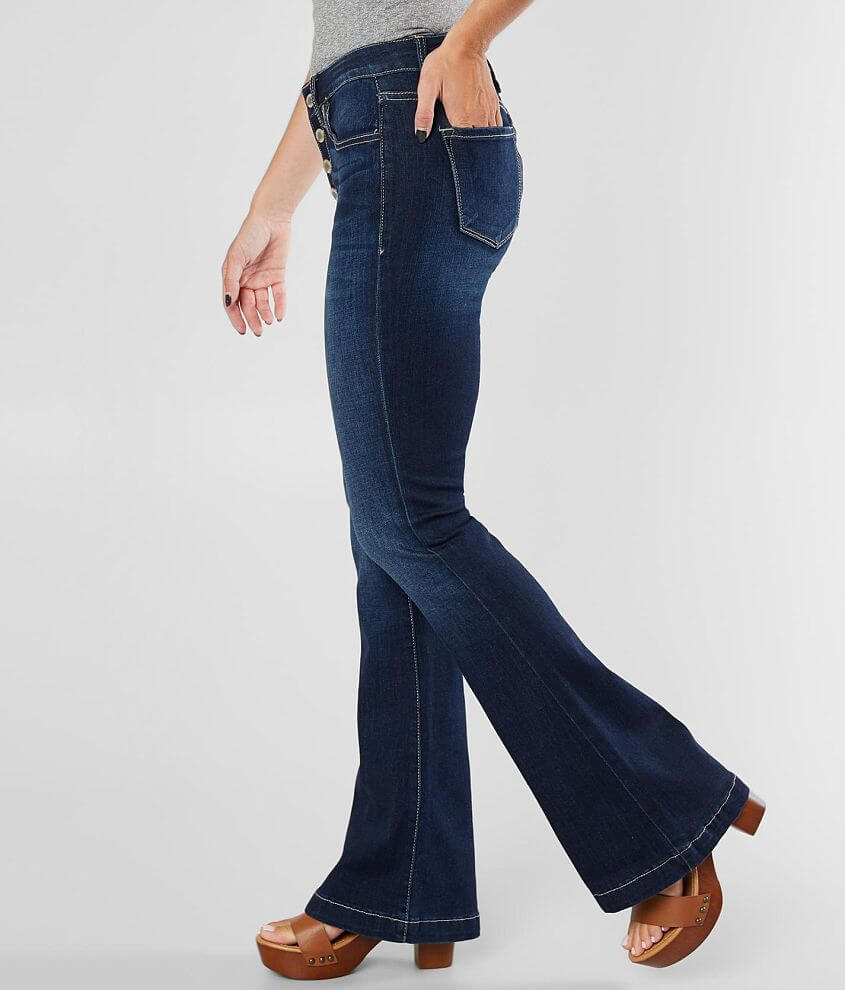 KanCan Signature Mid-Rise Flare Stretch Jean front view