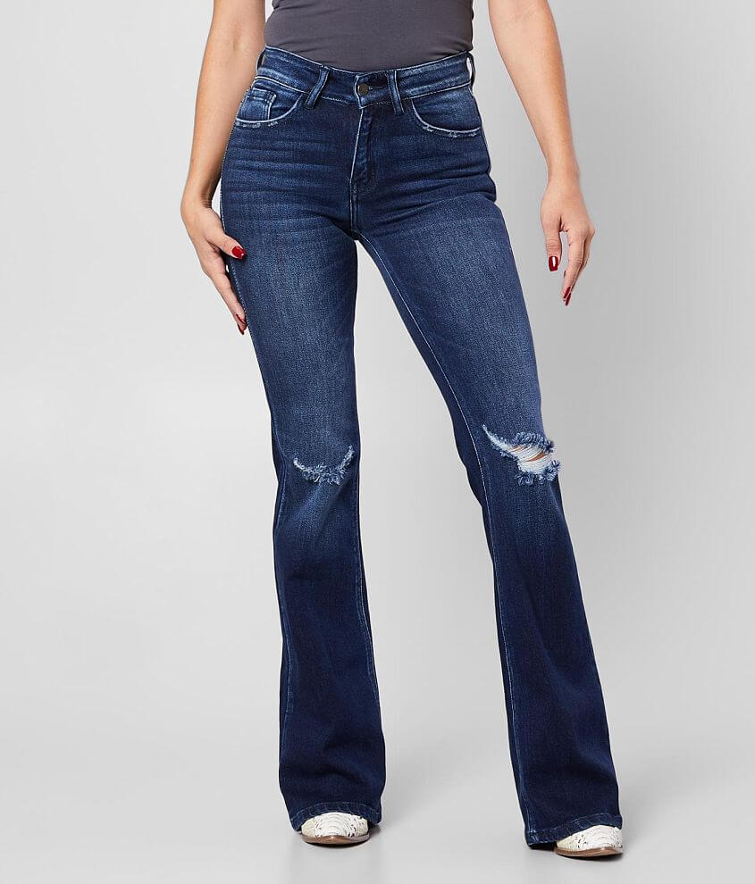 KanCan Signature Kurvy Mid-Rise Flare Jean front view