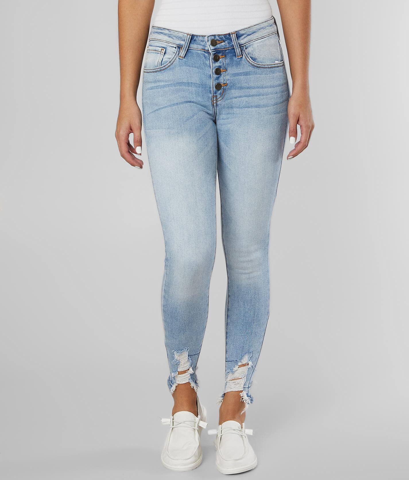 kancan frayed ankle jeans