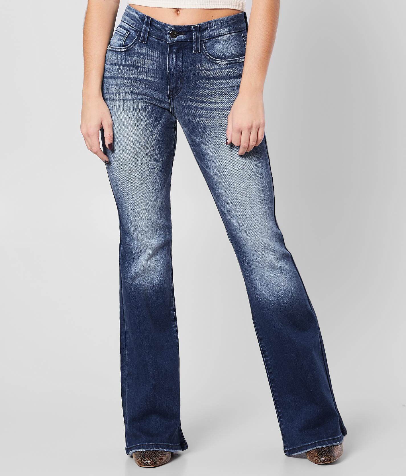 buckle flare jeans