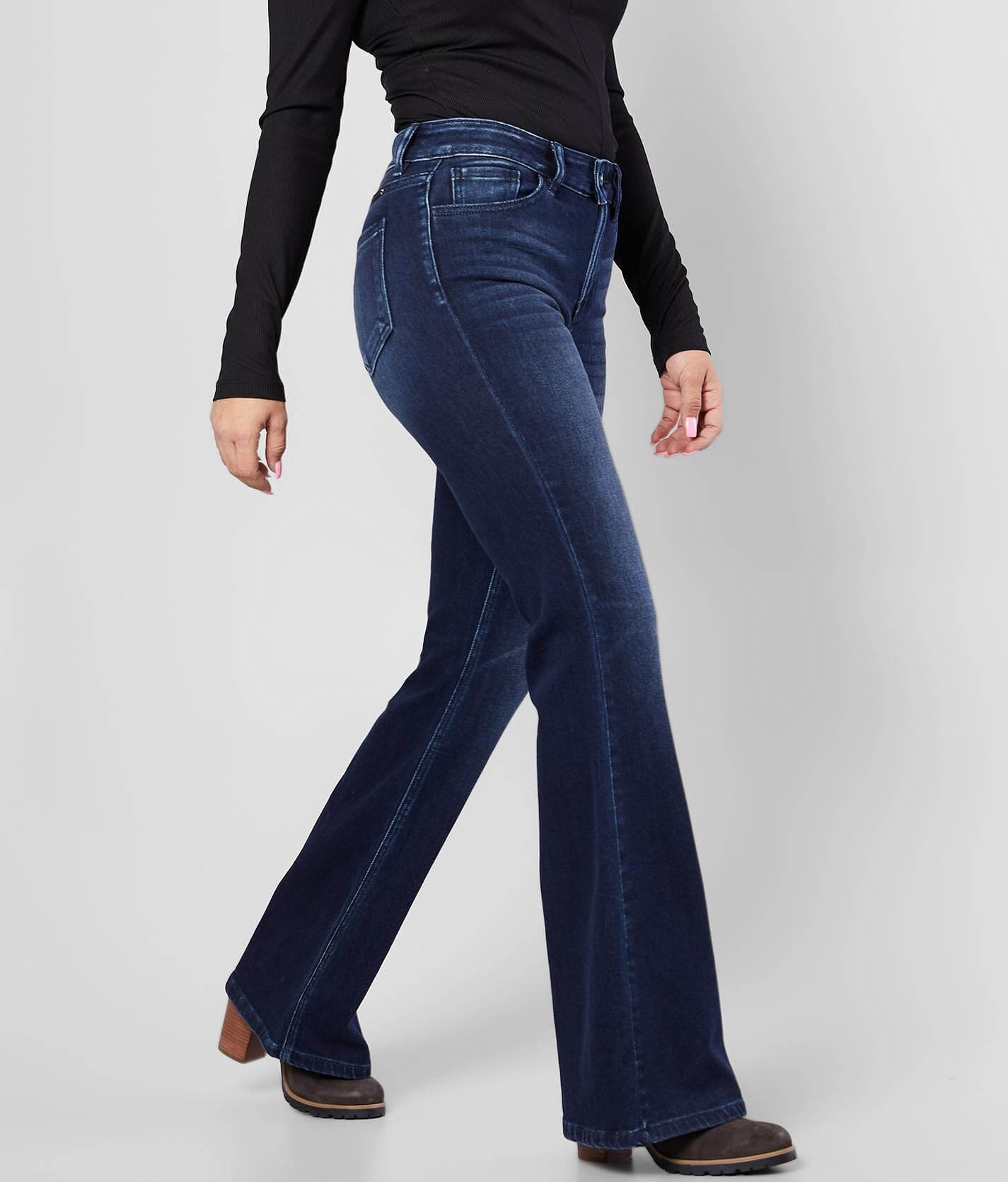 black kancan flare jeans