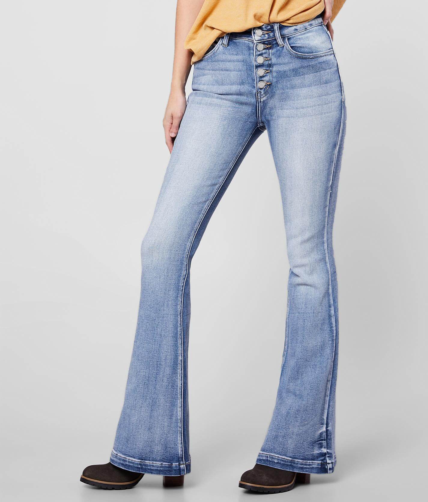 buckle flare jeans