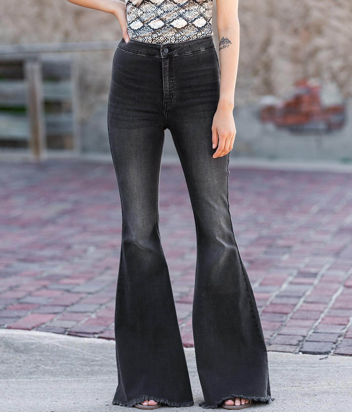 buckle flare jeans