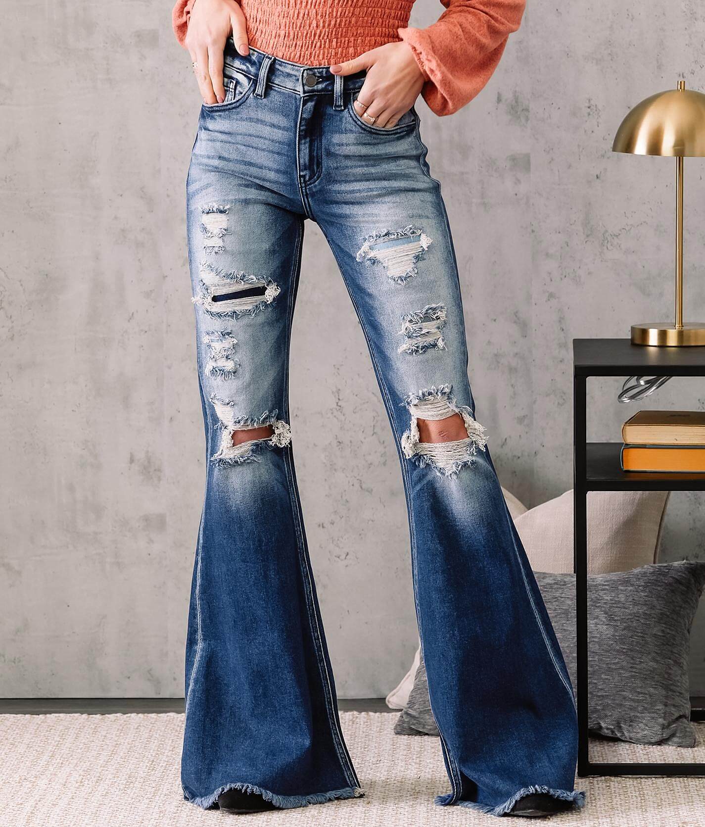 signature high rise super flare jean