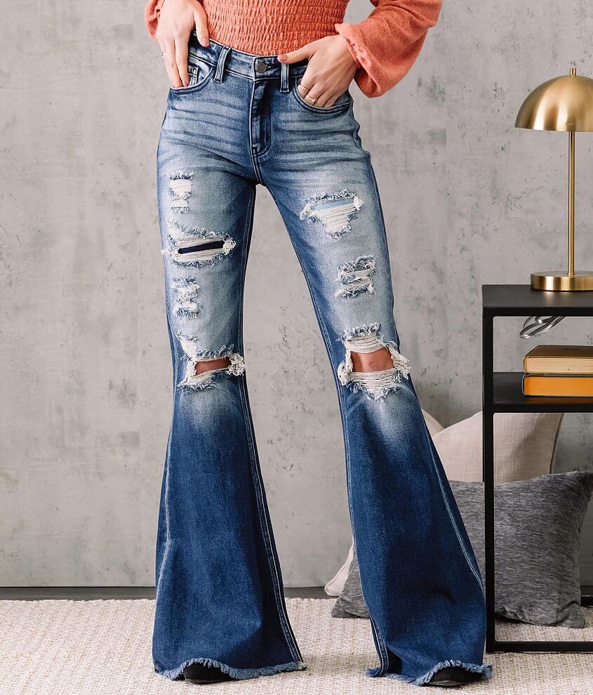 KanCan Signature High Rise Super Flare Jean front view