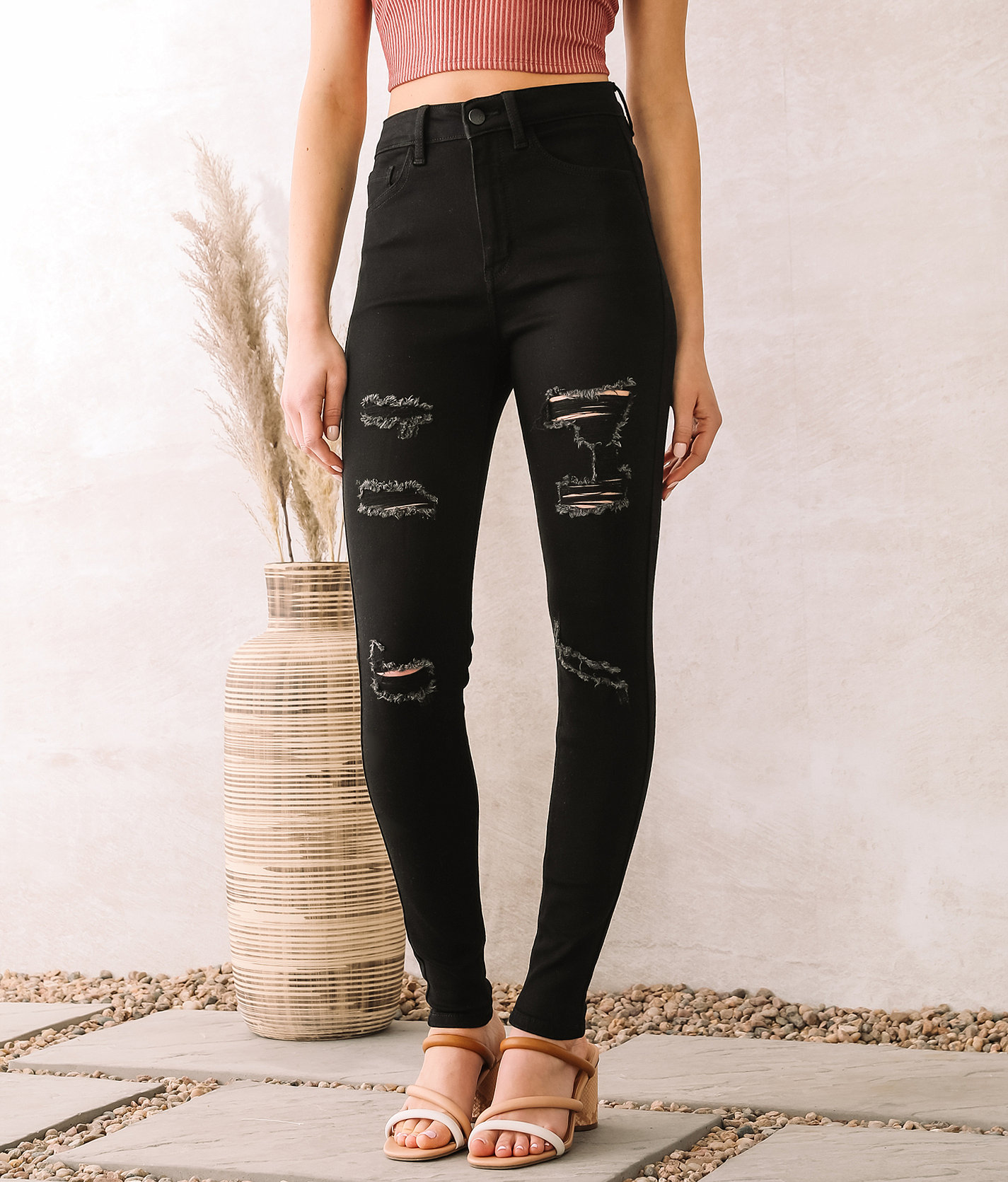 kancan black distressed jeans