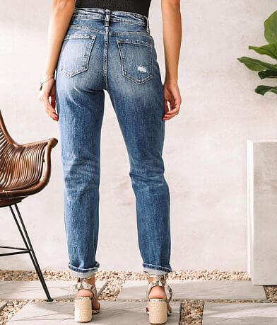 KanCan Signature High Rise Relaxed Taper Jean BACK