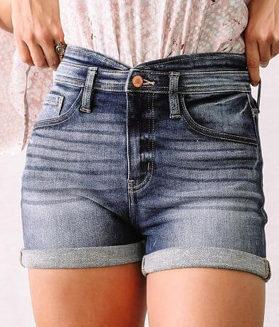 Kan Can Jeans  Exposed Button Fly High Rise Shorts KC7942D