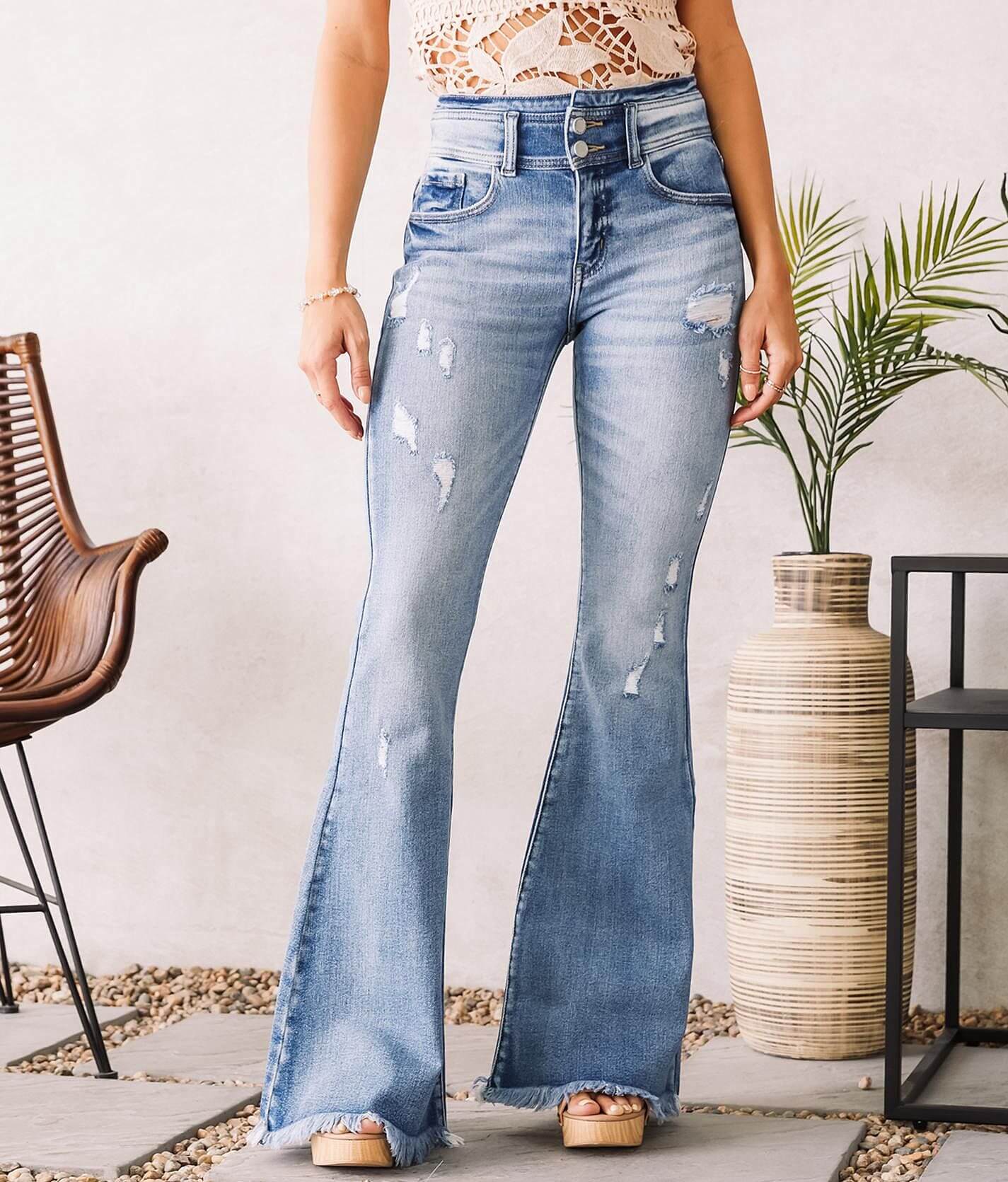 signature high rise super flare jean kancan