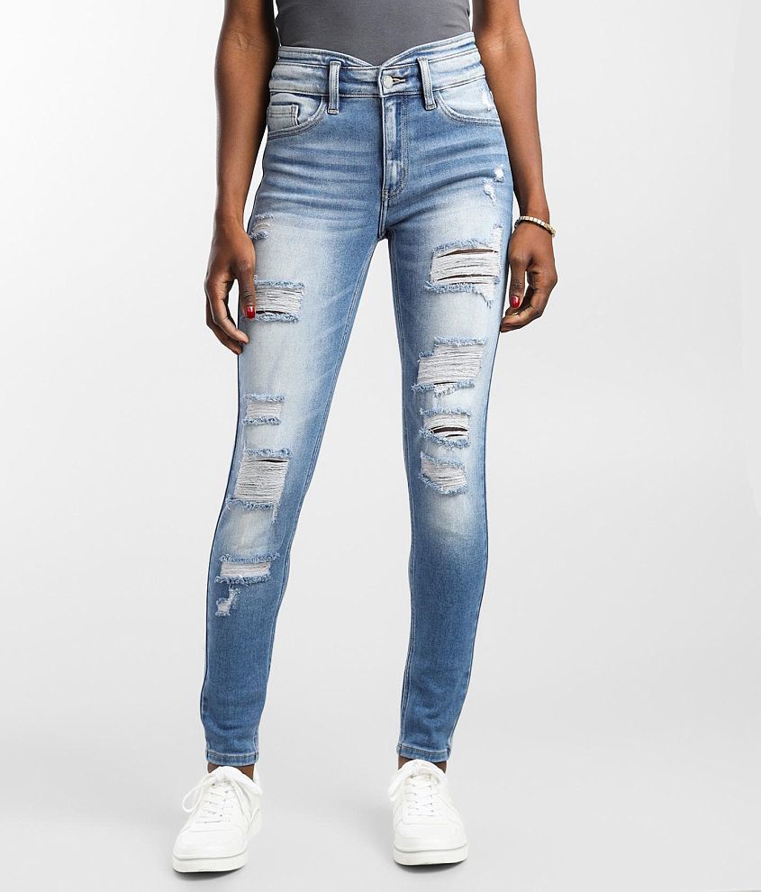 KanCan Signature Mid-Rise Skinny Stretch Jean front view