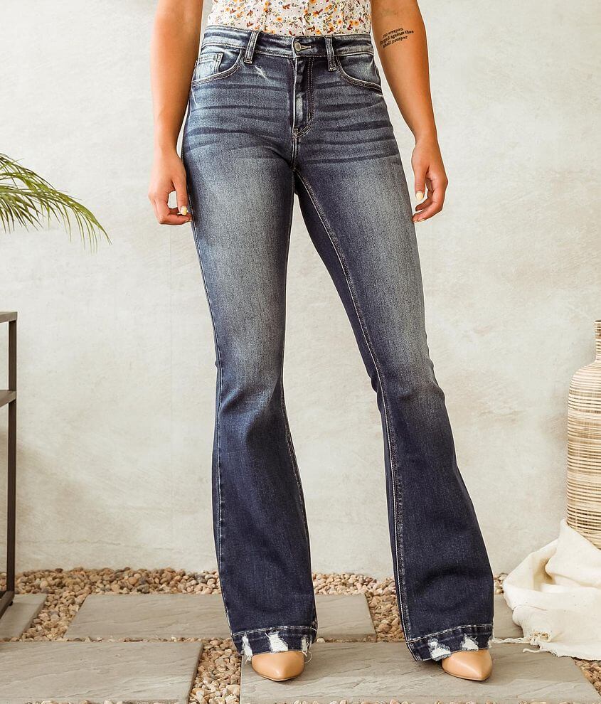 KanCan Signature Kurvy Mid-Rise Flare Stretch Jean front view