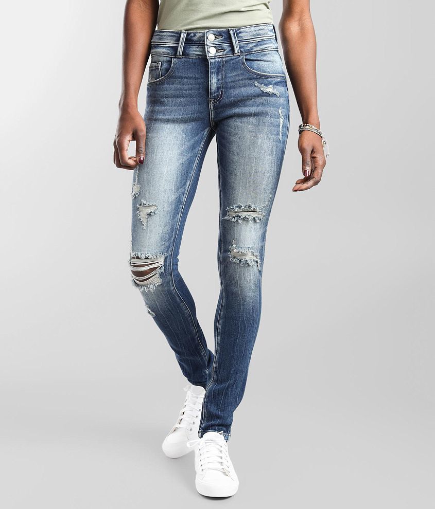 KanCan Signature Mid-Rise Skinny Stretch Jean front view