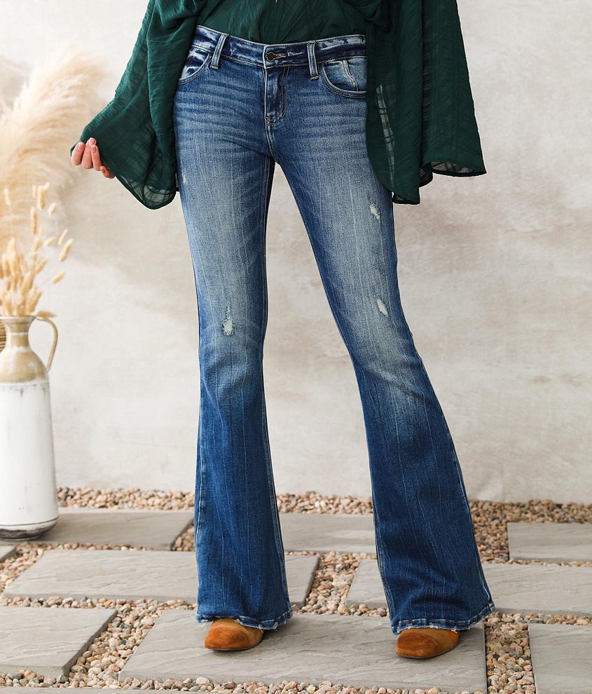 Low rise best sale stretch flare jeans