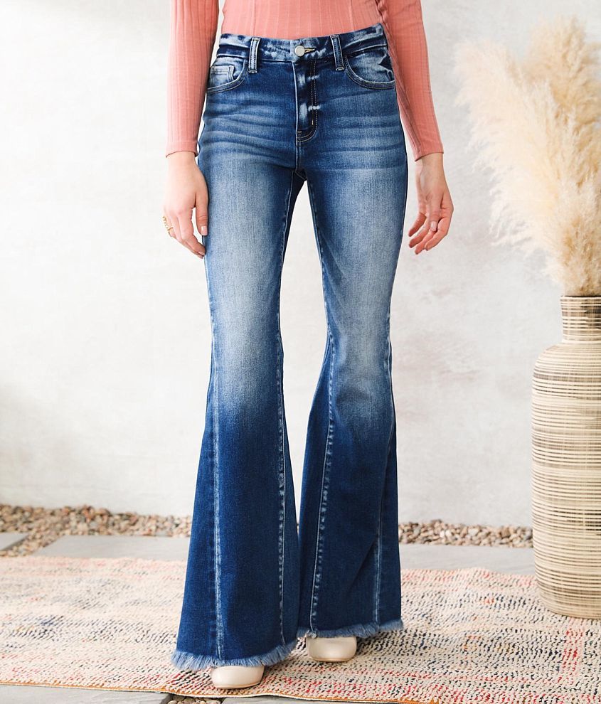 KanCan Signature Kurvy Mid-Rise Super Flare Jean front view