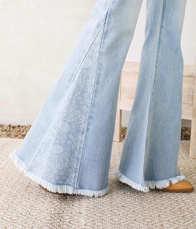 KanCan Signature High Rise Print Inset Flare Jean MISC_DETAIL_1
