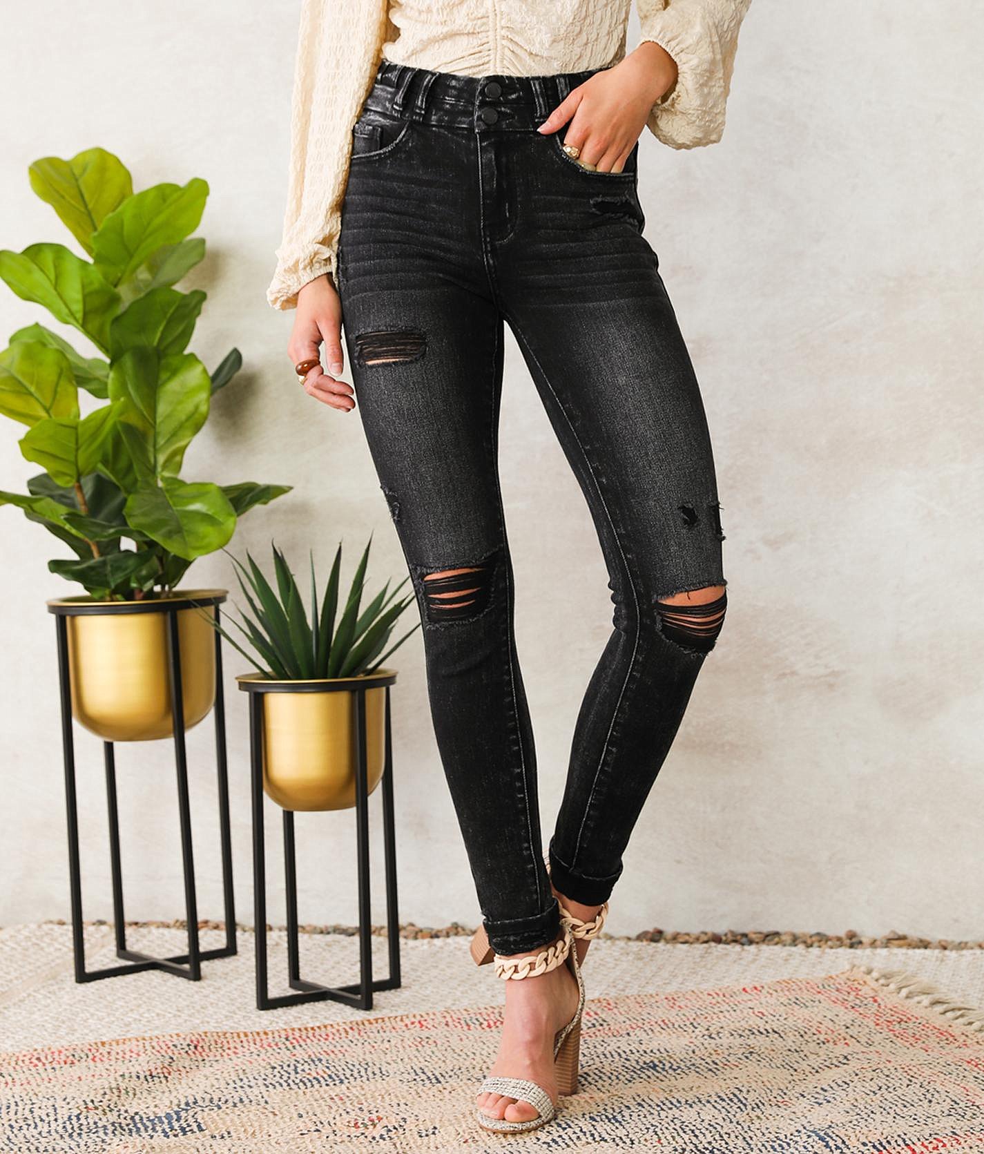 black womens jeans