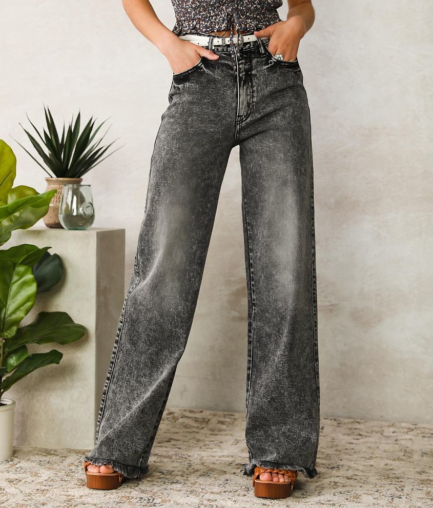KanCan Signature High Waisted Wide Leg Jean front view