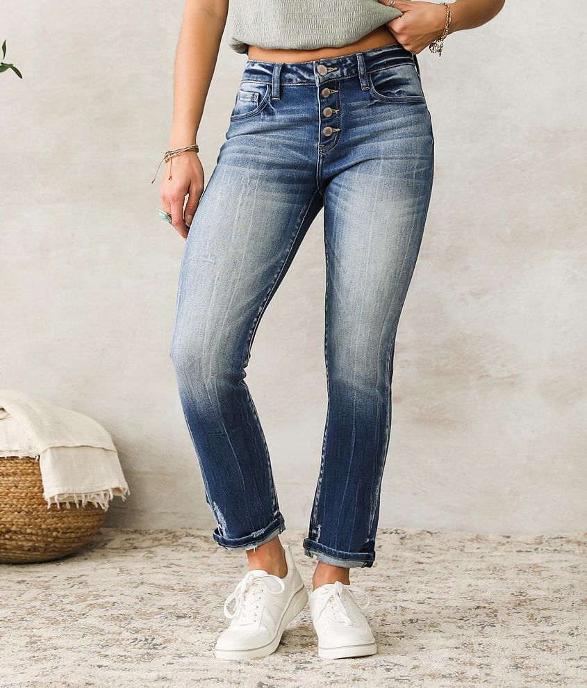 KanCan Signature Mid-Rise Ankle Straight Jean front view