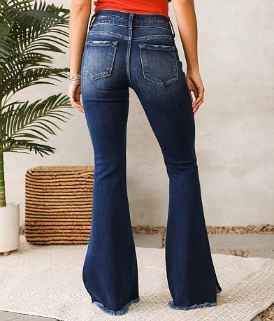 KanCan Signature High Rise Split Flare Jean BACK