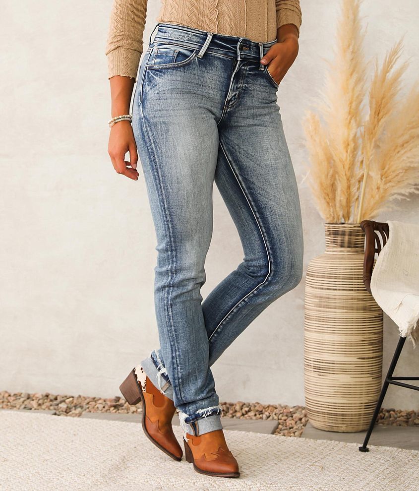 KanCan Signature Kurvy Mid-Rise Straight Jean front view