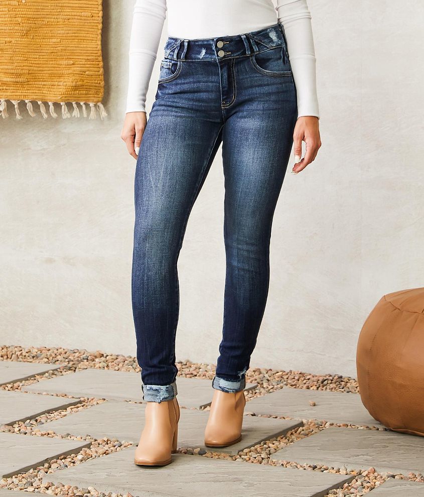 KanCan Signature Kurvy Mid-Rise Skinny Stretch Jean front view