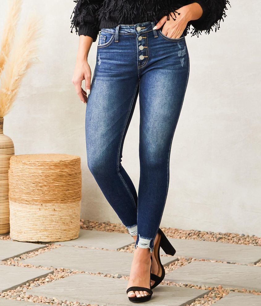 KanCan Signature Kurvy Mid-Rise Ankle Skinny Jean front view