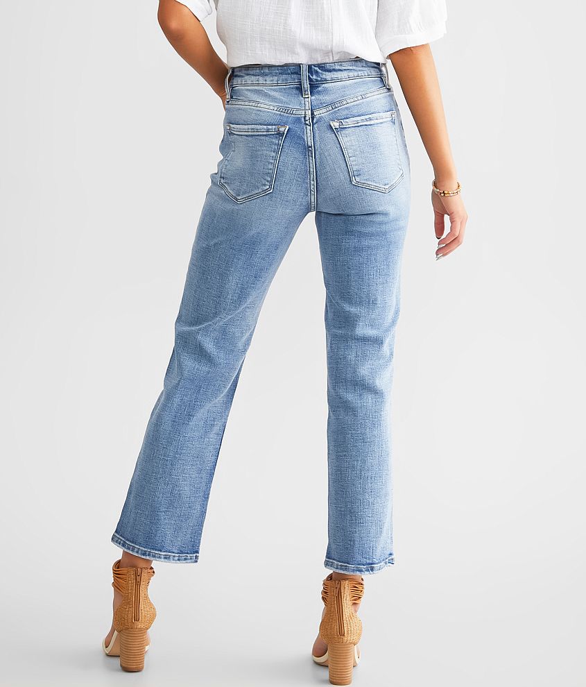 High Rise Cropped Straight Stretch Jean