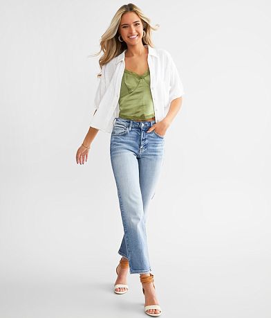 KanCan Signature High Rise Cropped Straight Stretch Jean front view
