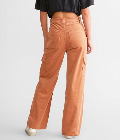 KanCan Signature 90s Cropped Wide Leg Corduroy Cargo Pant back view