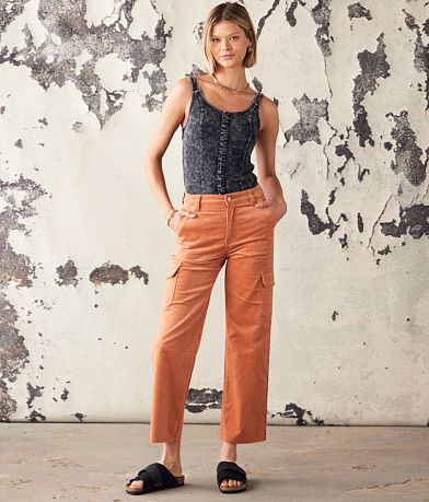 KanCan Signature 90s Cropped Wide Leg Corduroy Cargo Pant misc detail 2 view