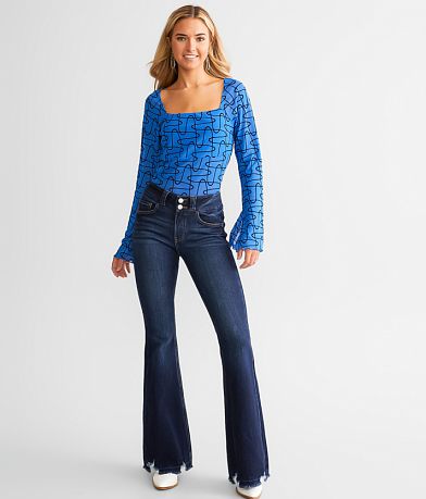 KanCan Signature Mid-Rise Flare Stretch Jean misc detail 3 view