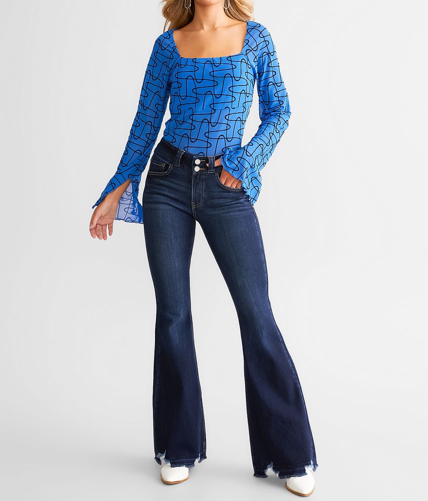 Kan Can Signature Mid-Rise Flare Stretch Jean